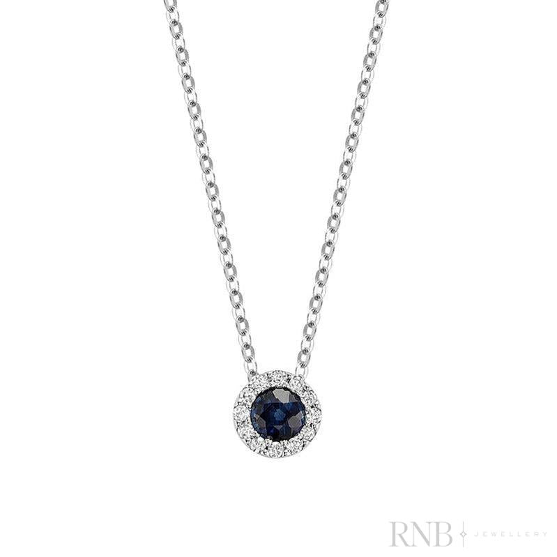 Precious Stone & Halo Diamond Pendant-RNB Jewellery