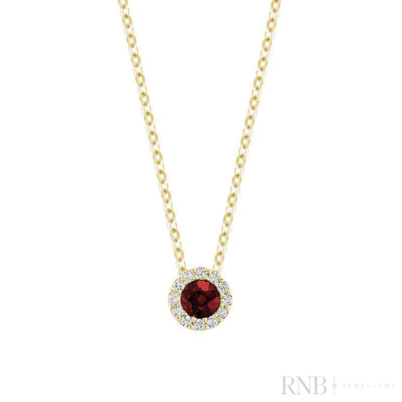 Precious Stone & Halo Diamond Pendant-RNB Jewellery