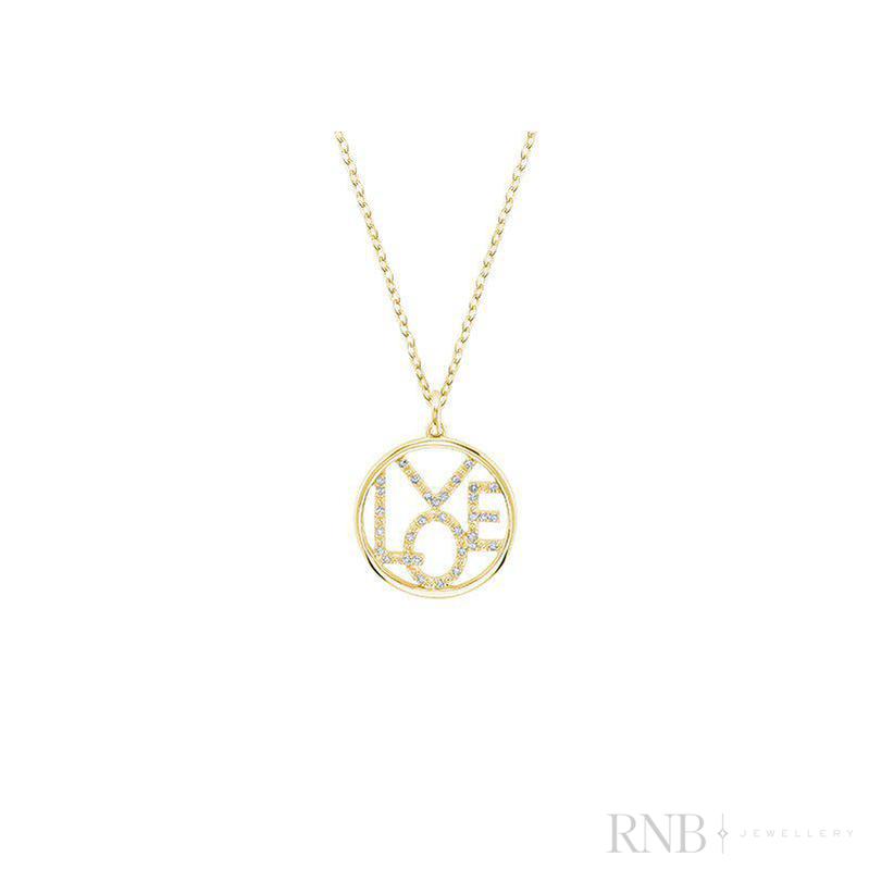 "LOVE" Circle Diamond Pendant-RNB Jewellery