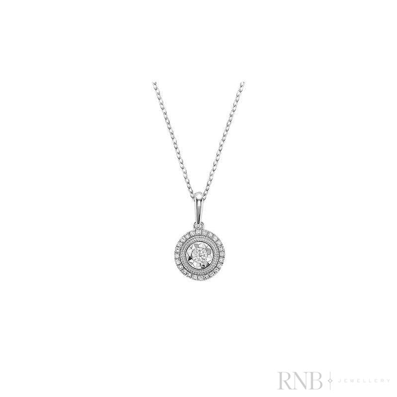 Halo Round illusion Diamond Pendant-RNB Jewellery