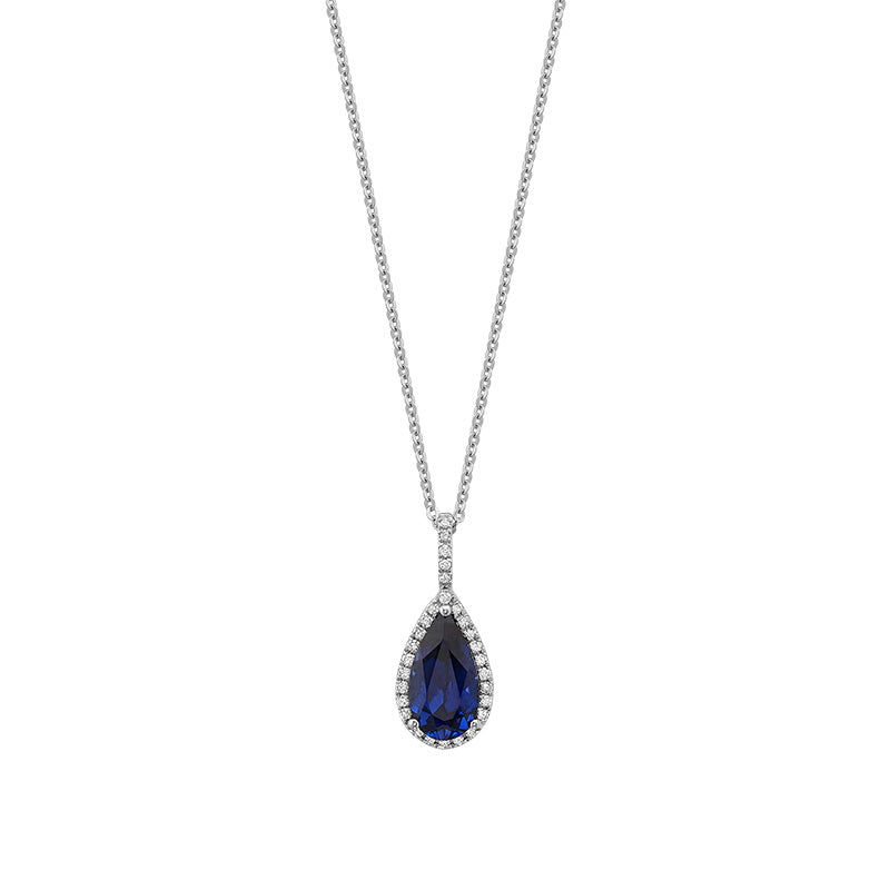 Created Sapphire & Diamond Pendant