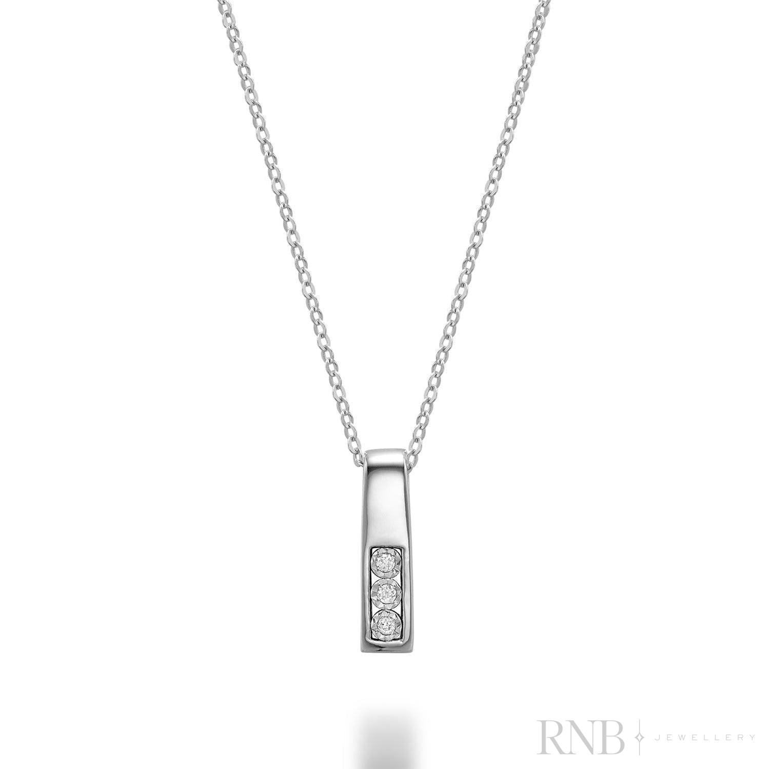 Small Bar Illusion Diamond Pendant-RNB Jewellery