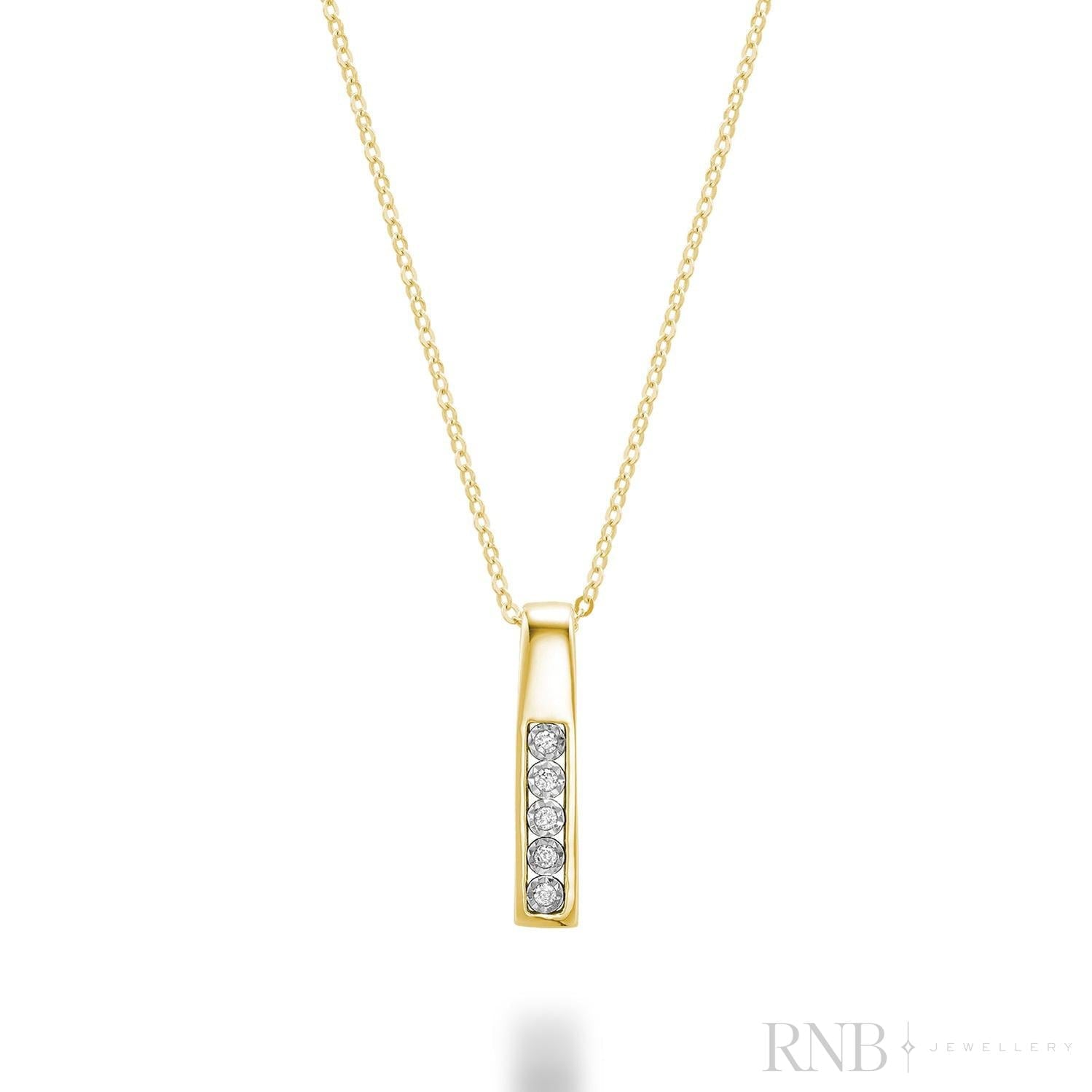 Medium Bar Illusion Diamond Pendant-RNB Jewellery