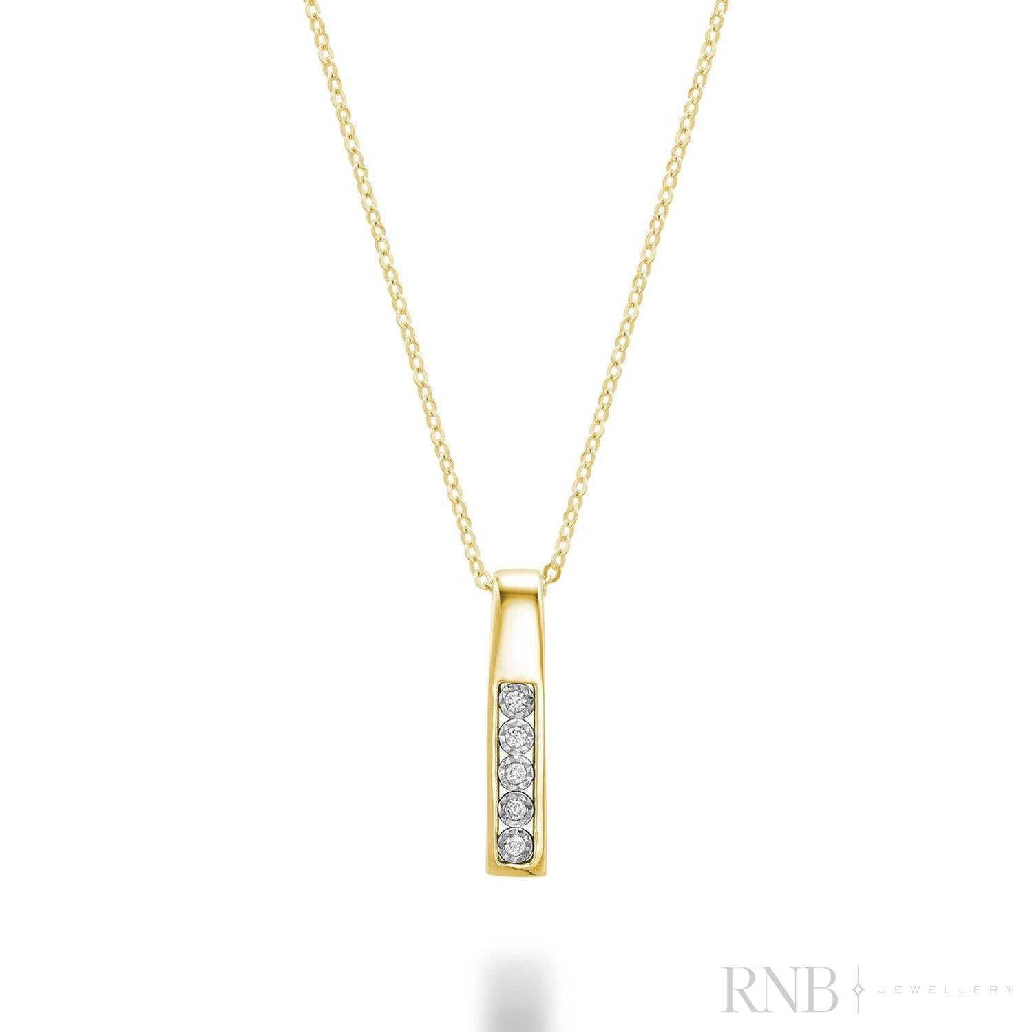 Medium Bar Illusion Diamond Pendant-RNB Jewellery