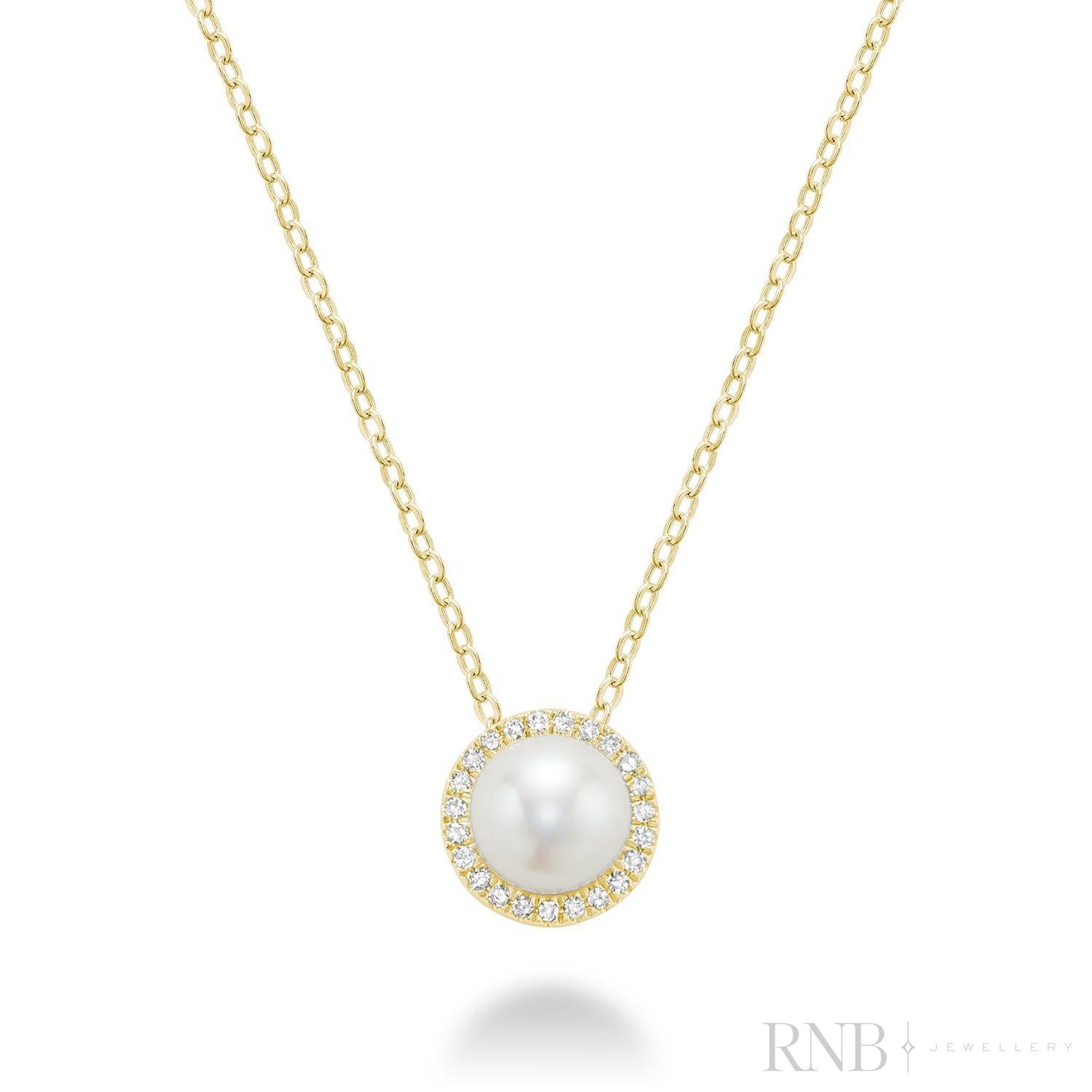 Pearl & Diamond Pendant-RNB Jewellery