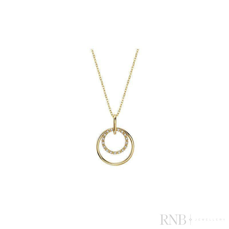 Double Circle Diamond Pendant-RNB Jewellery