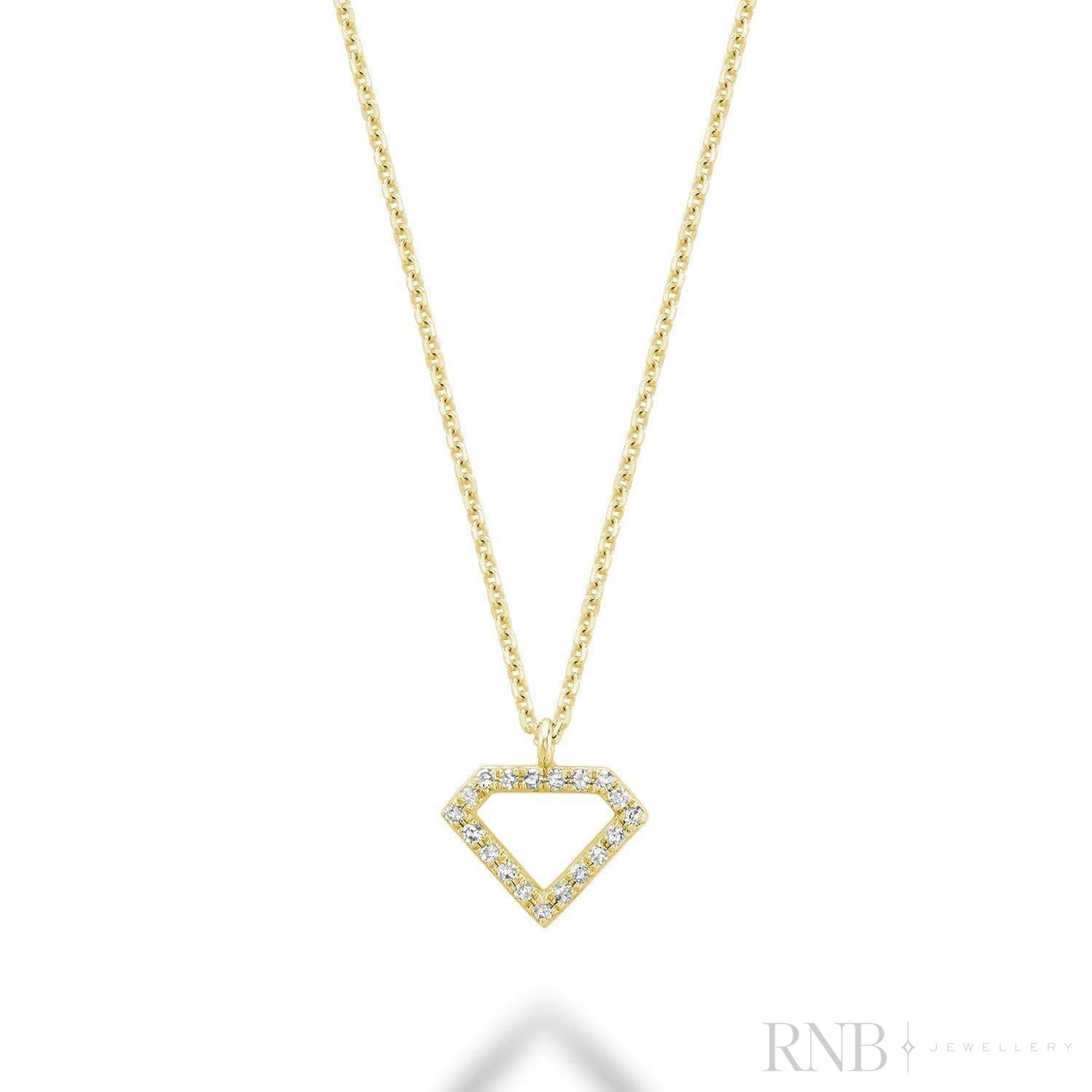 Petite Diamond Shape Diamond Pendant-RNB Jewellery