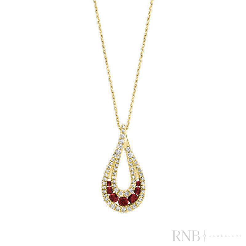 Fancy Pear Shape with Precious Stones & Diamonds Pendant-RNB Jewellery