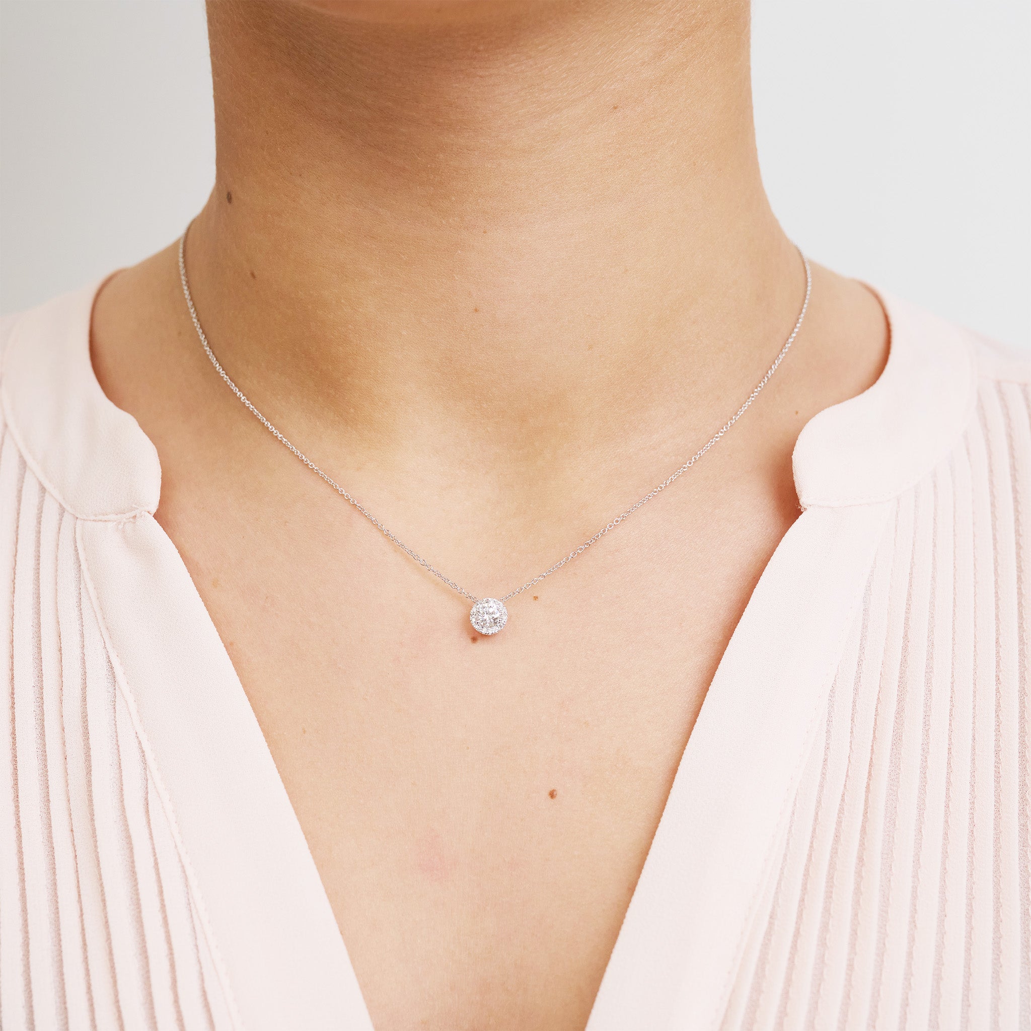 Martini Cup Diamond Halo Pendant