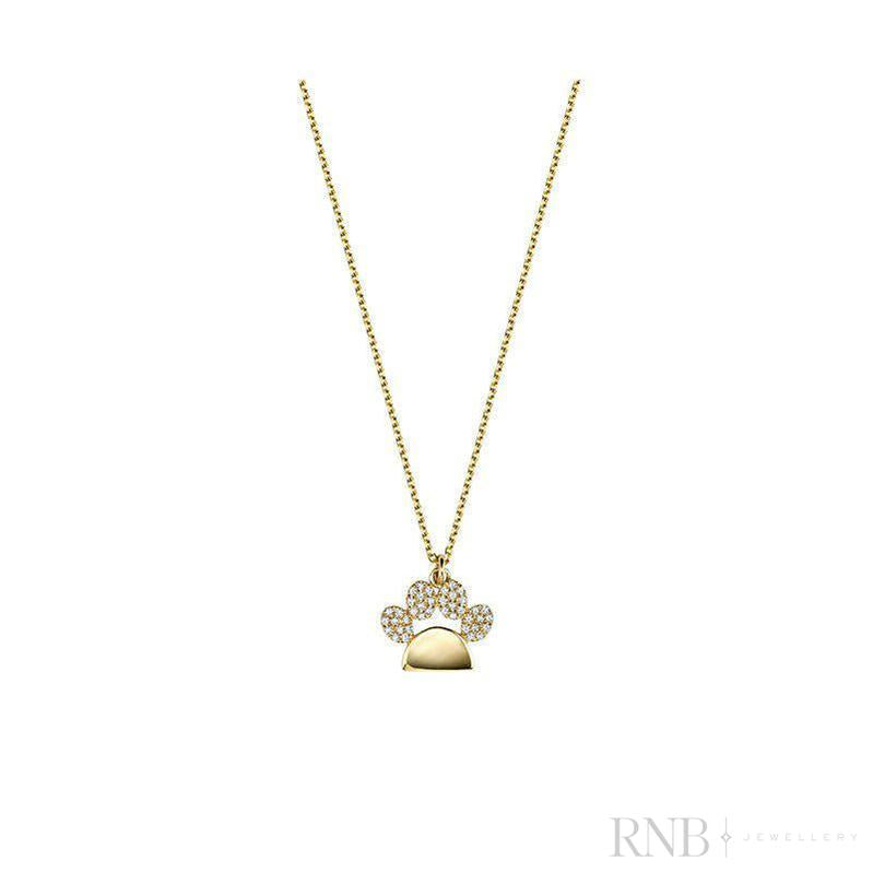 Paw Print Diamond Necklace-RNB Jewellery