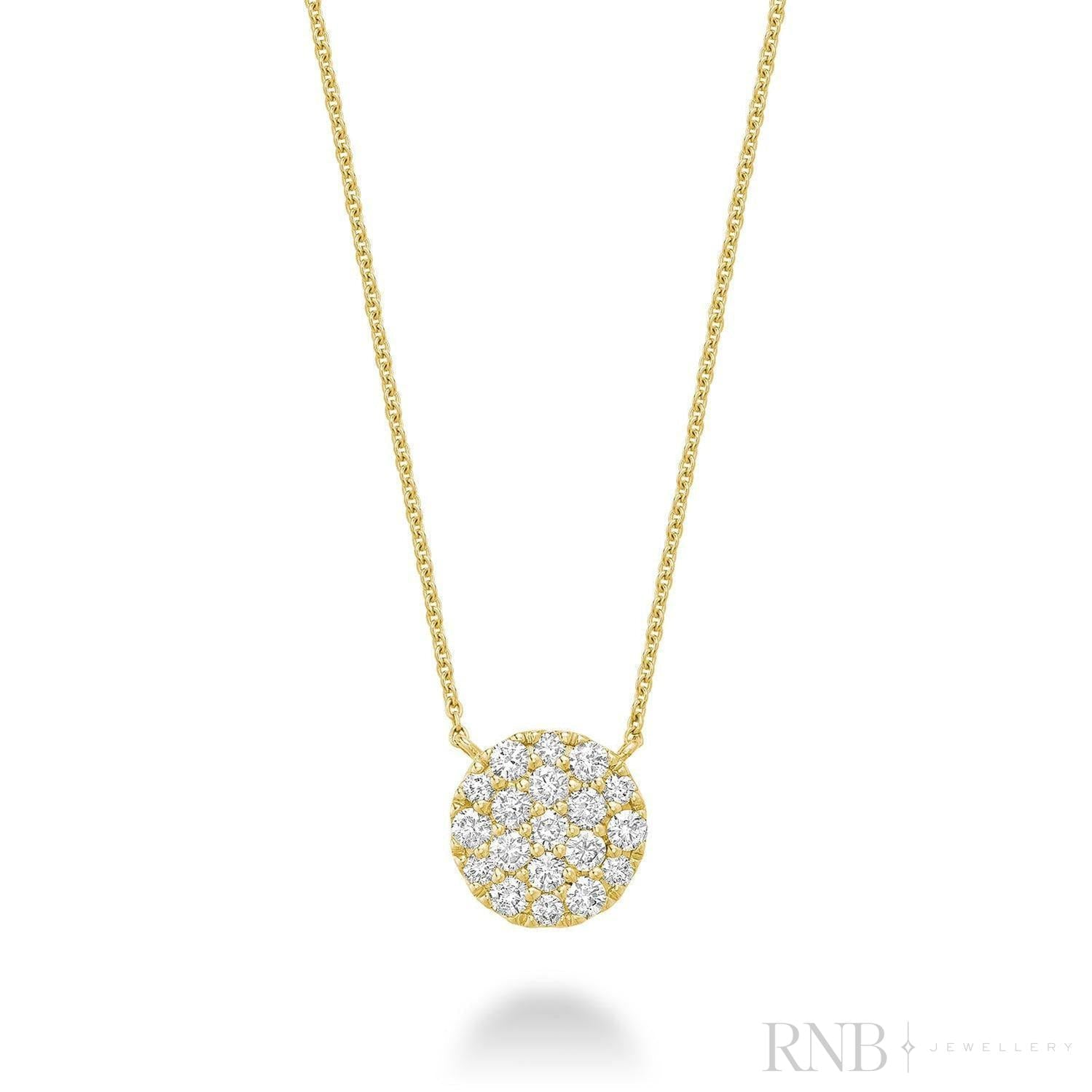 Large Pave Round Diamond Necklace-RNB Jewellery