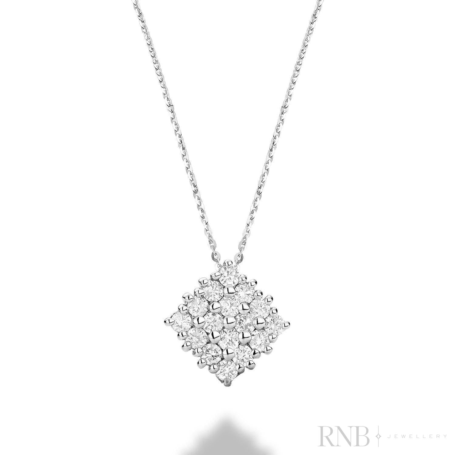 Square Pave Diamond Pendant-RNB Jewellery