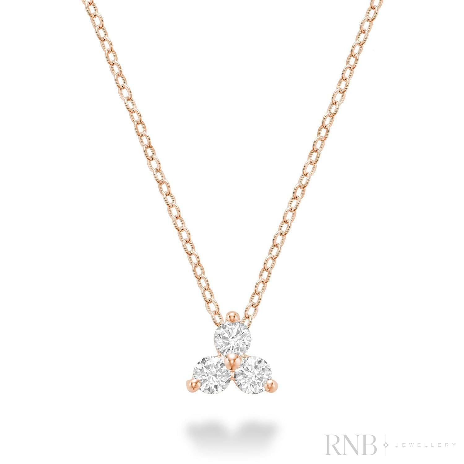 Three Stone Diamond Pendant-RNB Jewellery