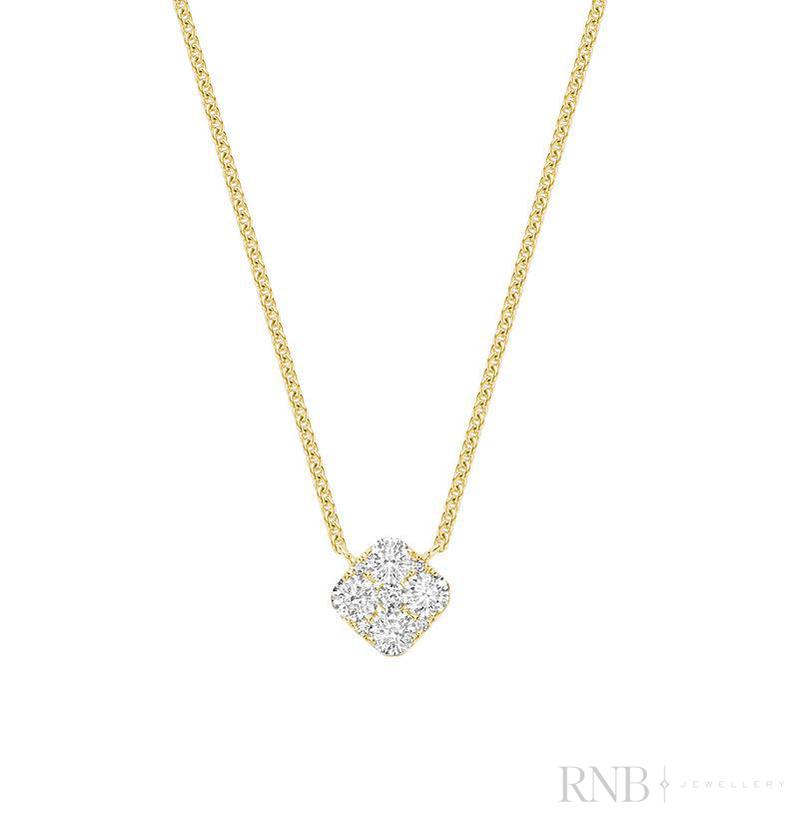 Cushion Diamond Necklace-RNB Jewellery