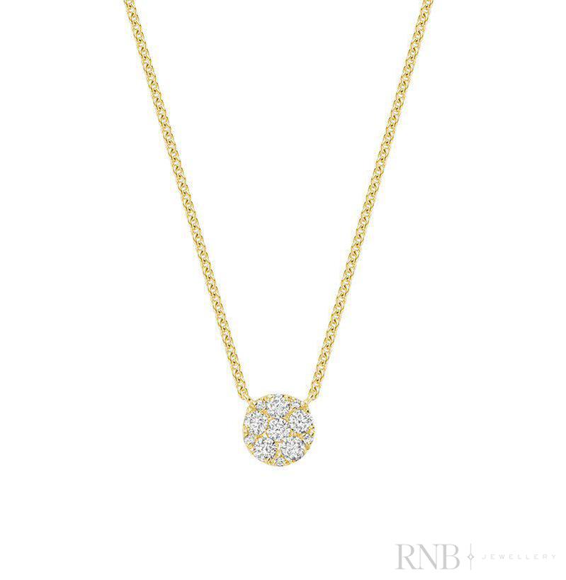 Round Illusion Set Diamond Necklace-RNB Jewellery