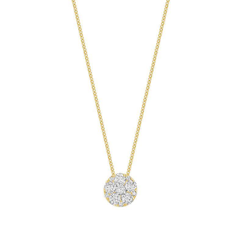 Round Illusion Set Diamond Necklace-RNB Jewellery