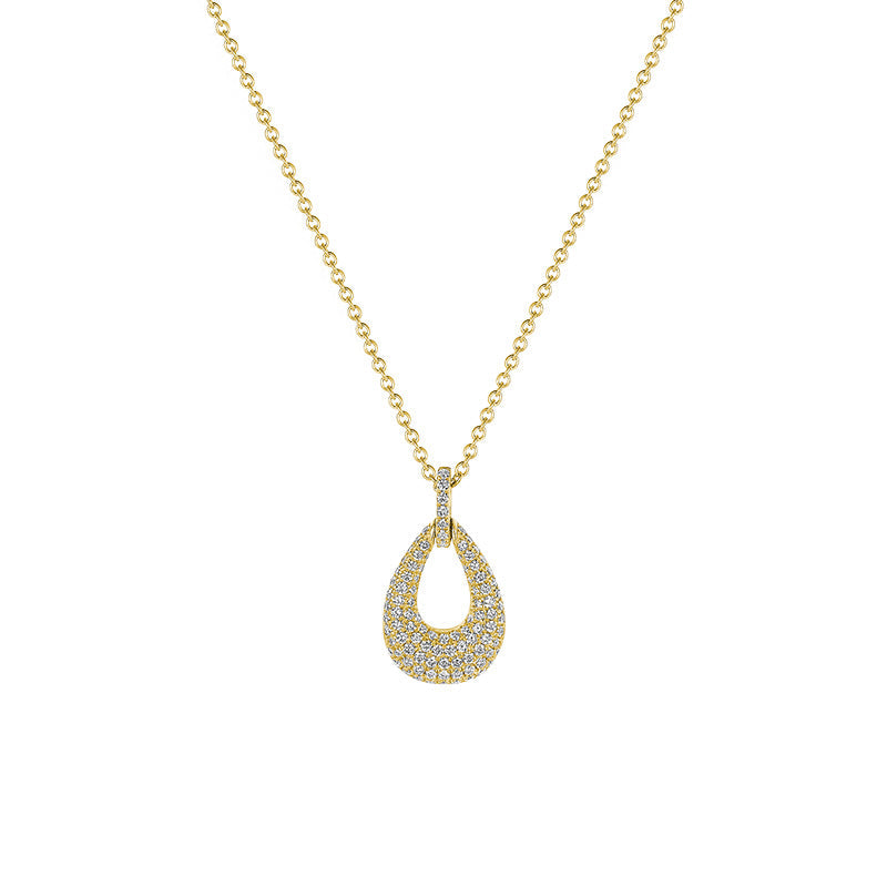 Elegant Drop Pave Diamond Pendant