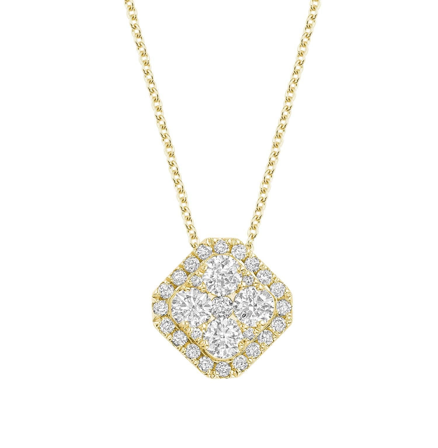 Cushion Illusion Set Diamond Necklace-RNB Jewellery