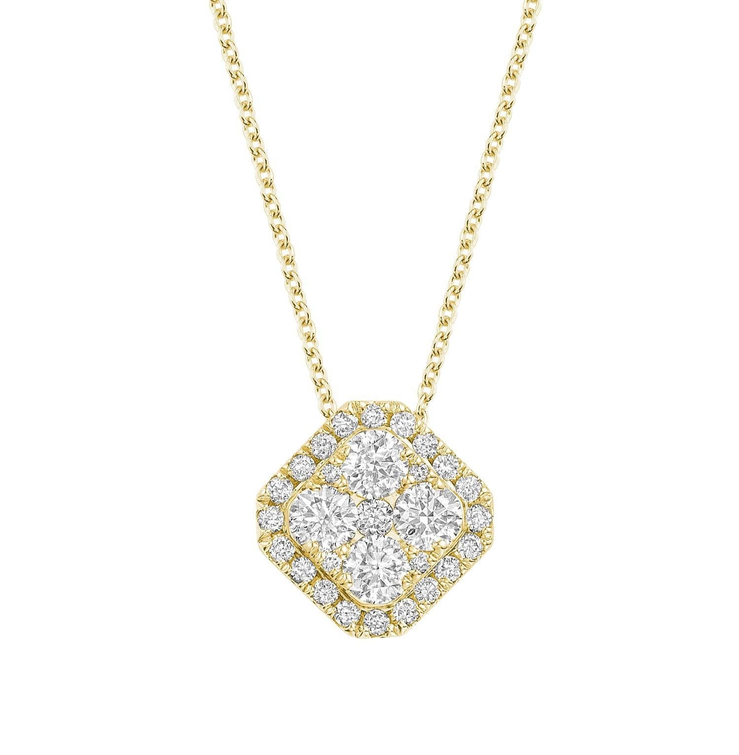 Cushion Illusion Set Diamond Necklace-RNB Jewellery