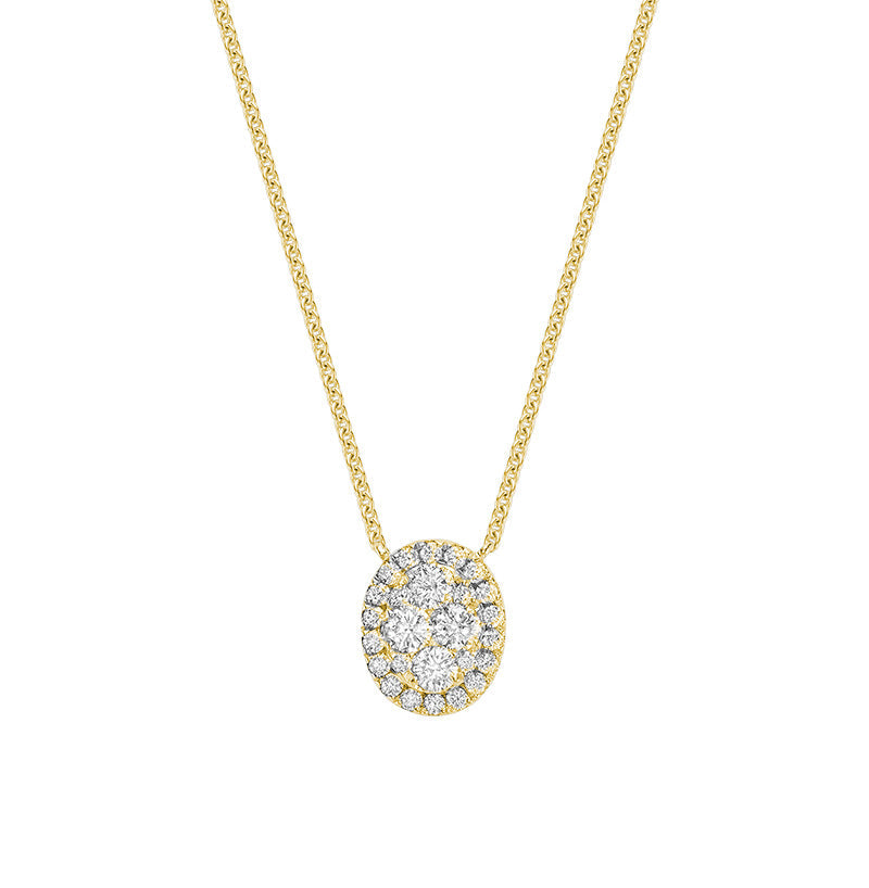 Oval Illusion Set Diamond Necklace