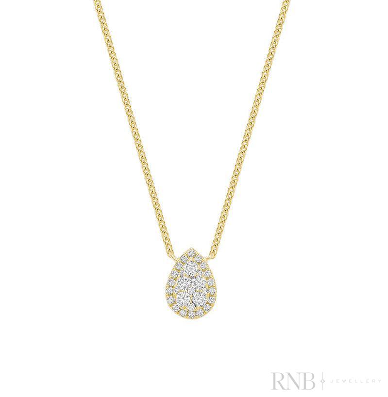 Halo Pear Shape Diamond Pendant