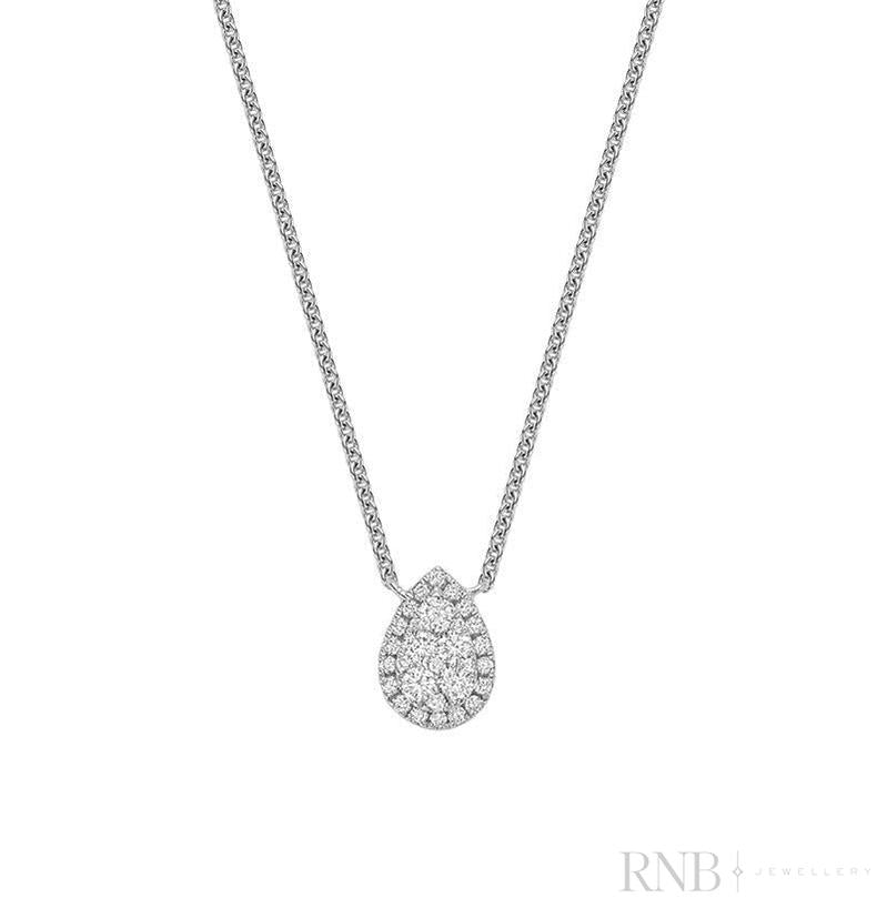 Halo Pear Shape Diamond Pendant