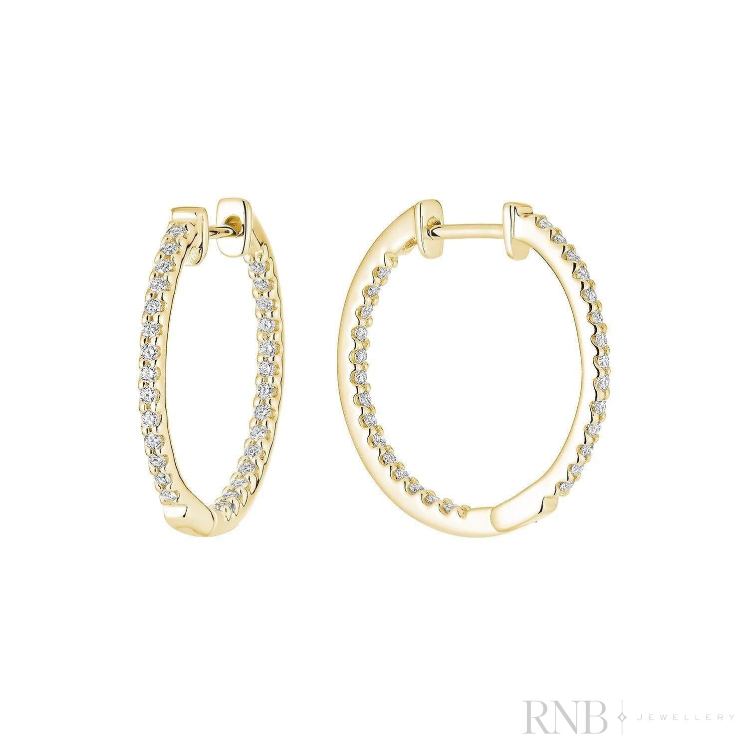 Inside Out Diamond Loop Earrings-RNB Jewellery