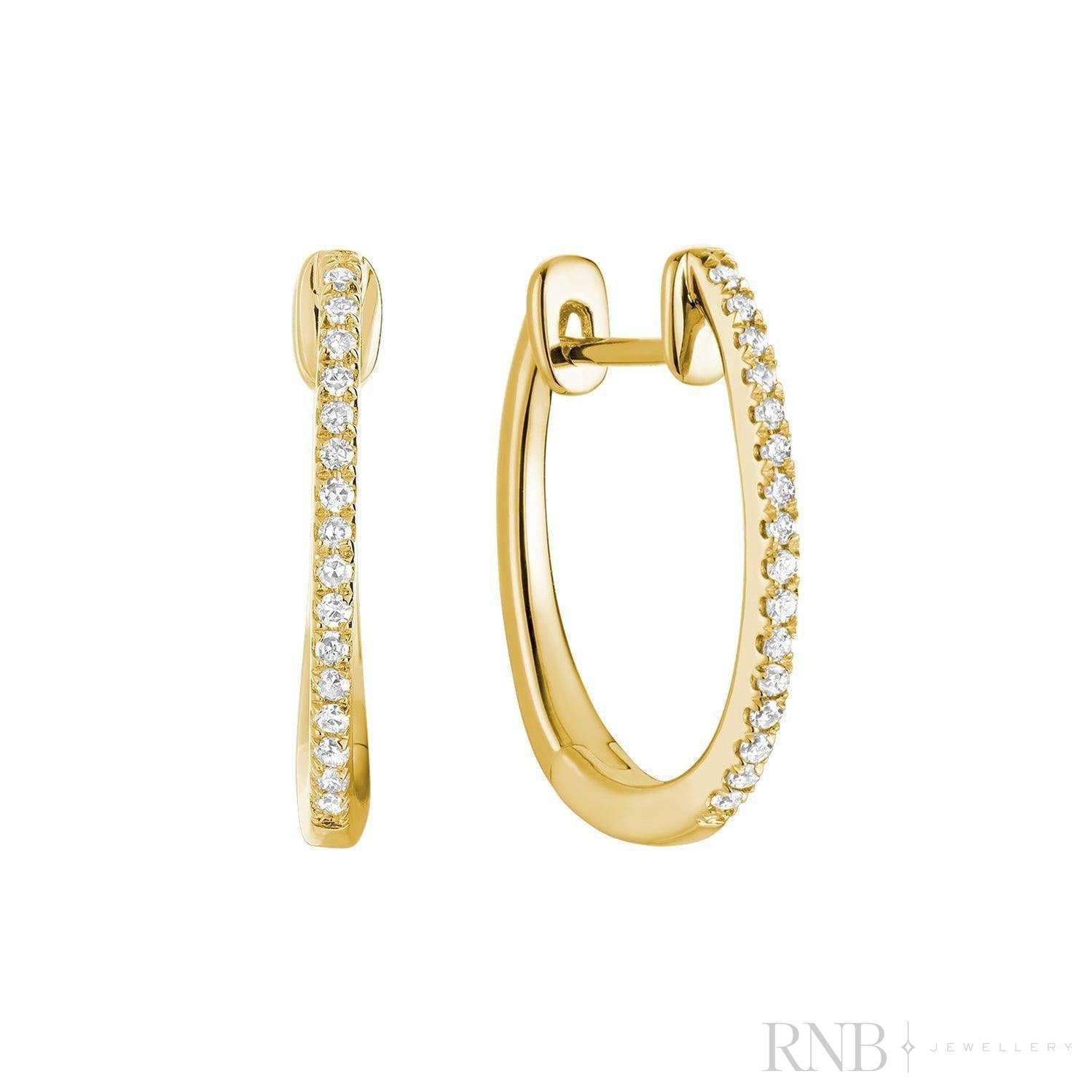 Diamond Huggie Earrings-RNB Jewellery