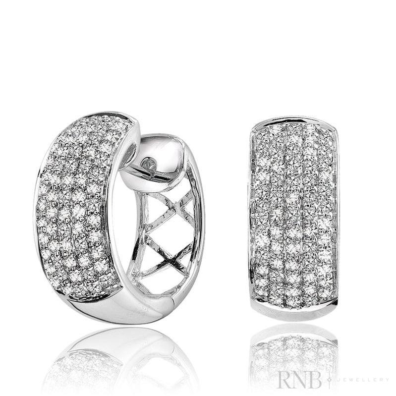 Pave Diamond Huggie Earrings-RNB Jewellery