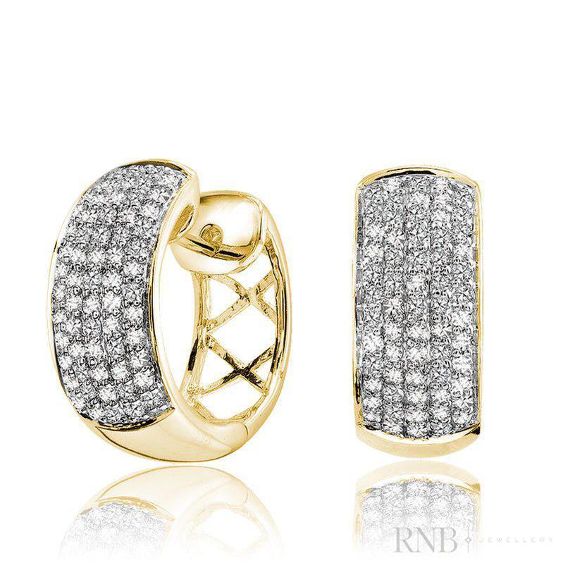 Pave Diamond Huggie Earrings-RNB Jewellery