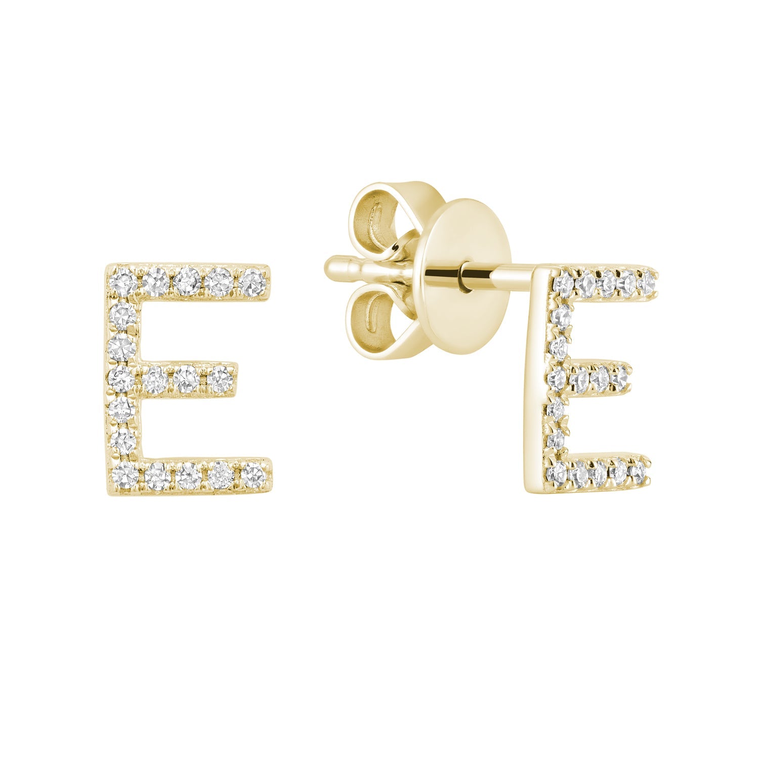 Diamond Initial Stud Earrings (Single)