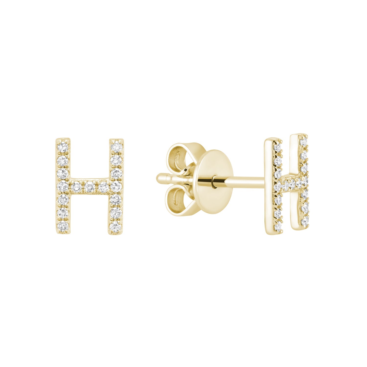 Diamond Initial Stud Earrings (Single)