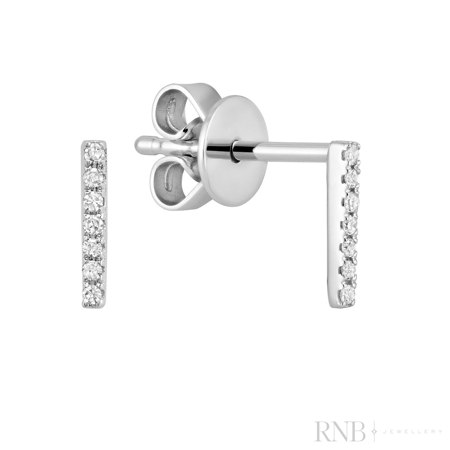 Diamond Initial Stud Earrings (Single)-RNB Jewellery