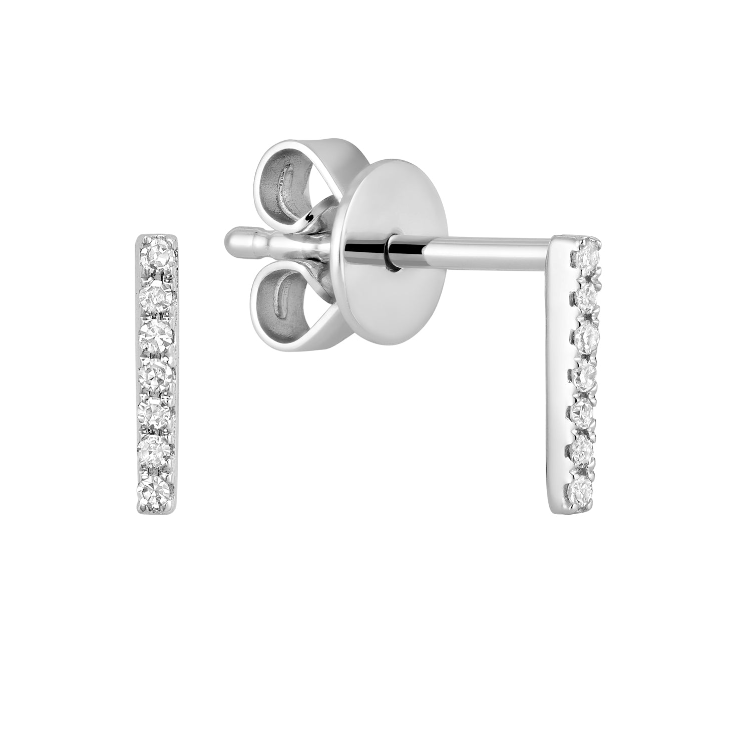 Diamond Initial Stud Earrings (Single)