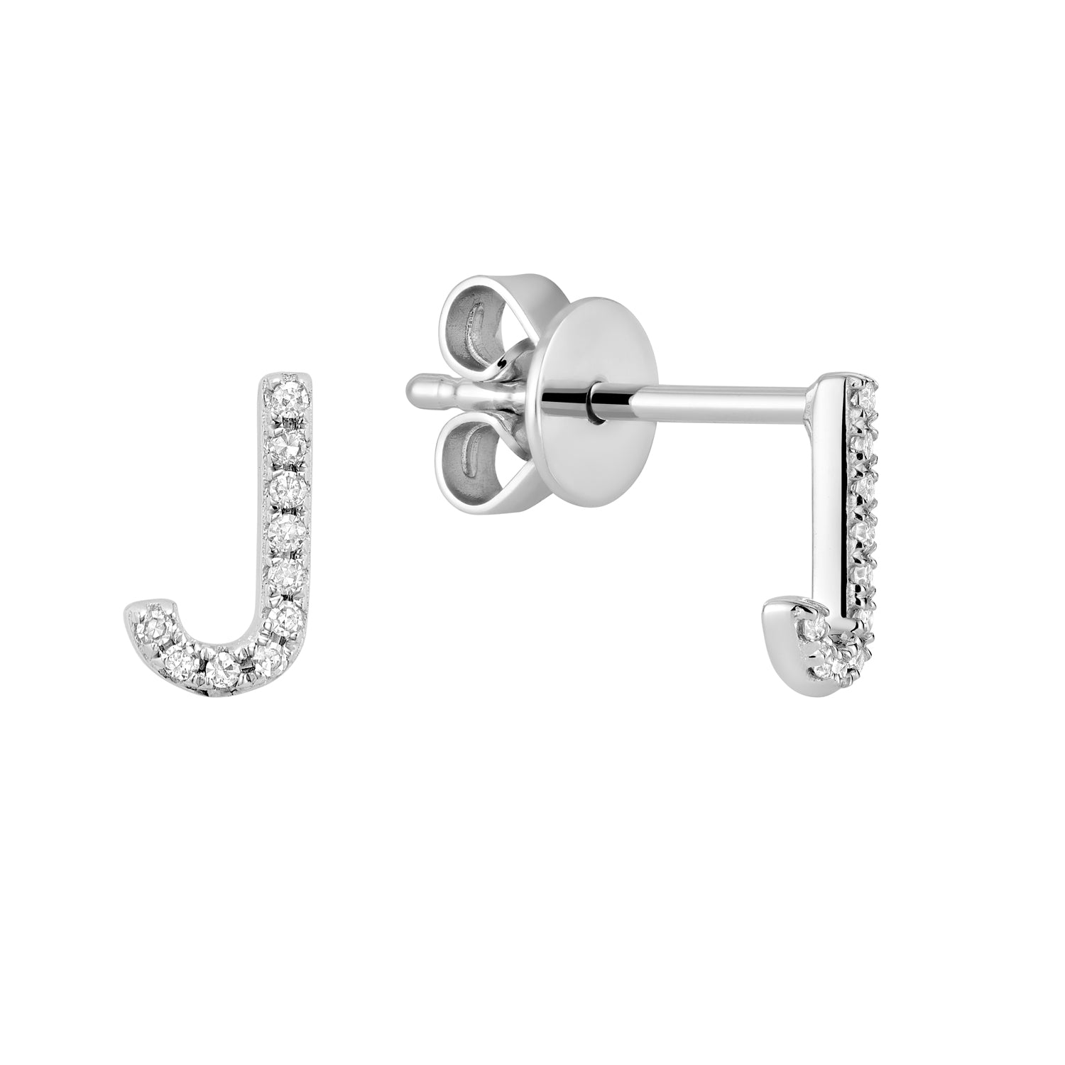 Diamond Initial Stud Earrings (Single)