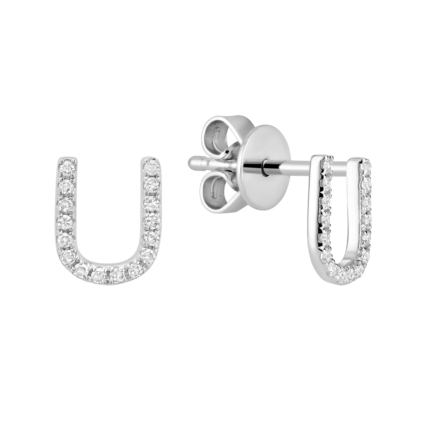 Diamond Initial Stud Earrings (Single)