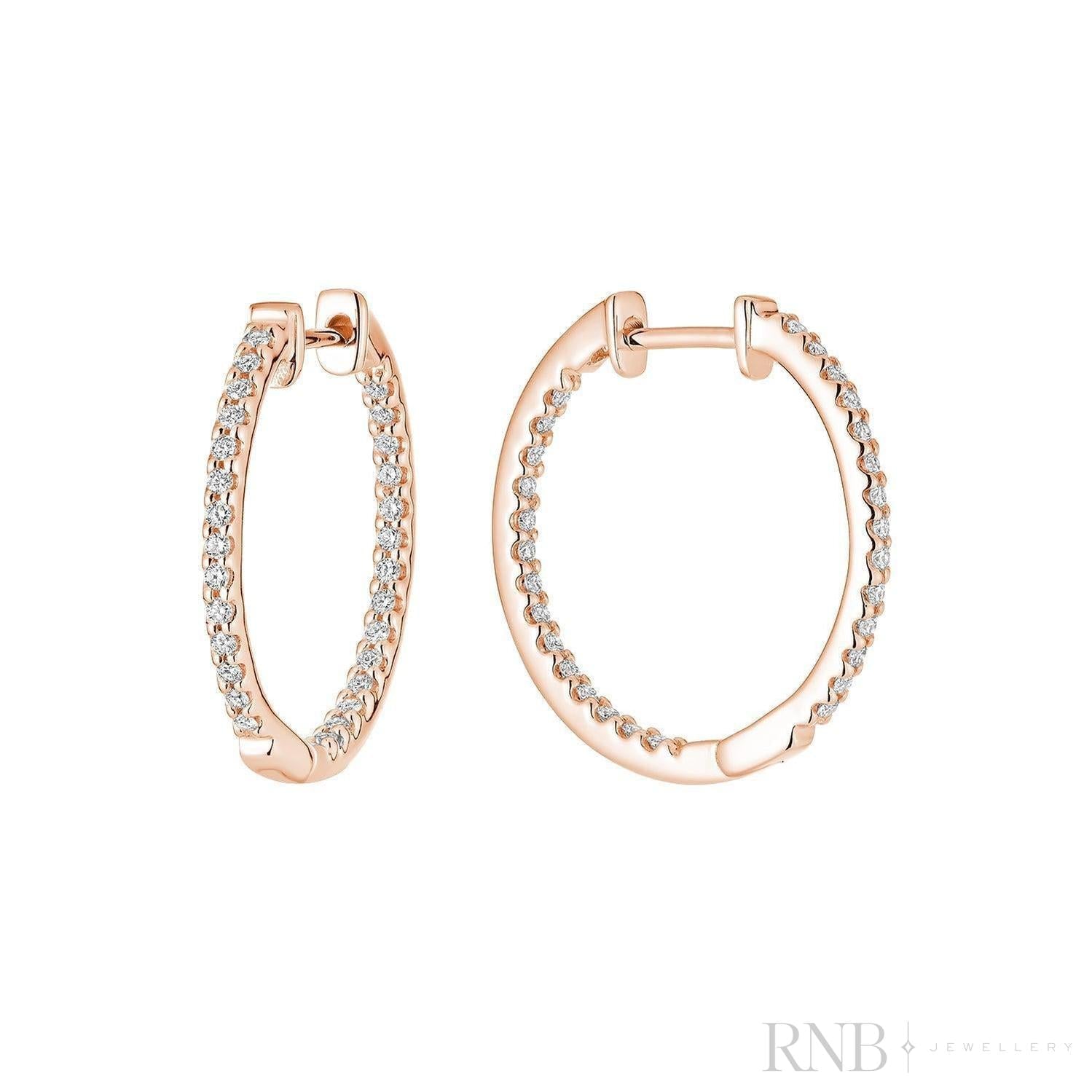 Inside Out Diamond Loop Earrings-RNB Jewellery