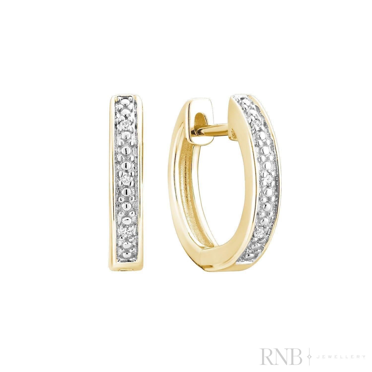 Diamond Huggie Earrings-RNB Jewellery