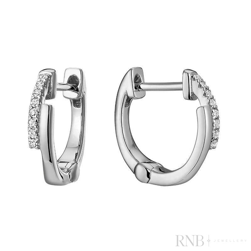 Symmetric Diamond Huggie Earrings-RNB Jewellery