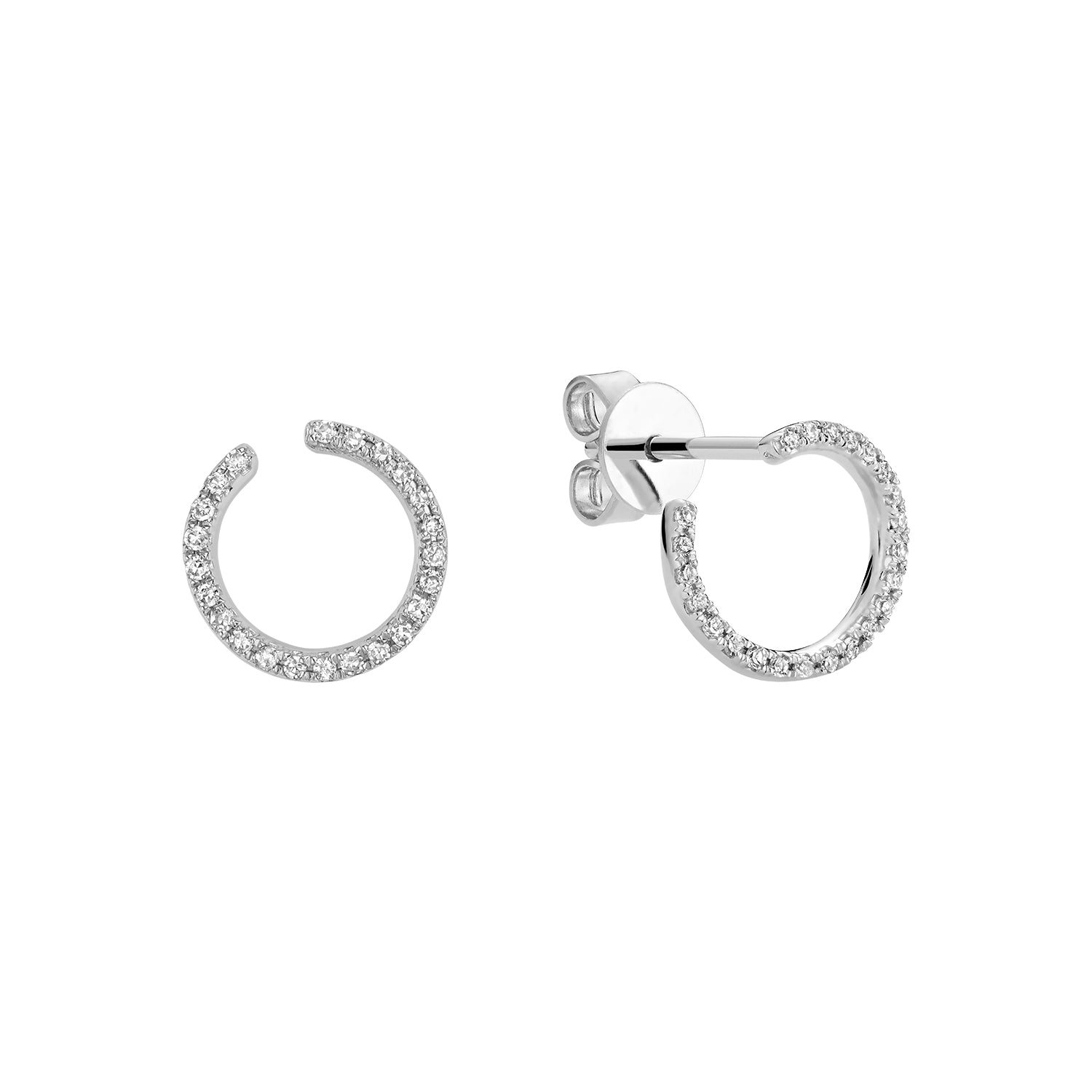 Diamond Curl Stud Earrings