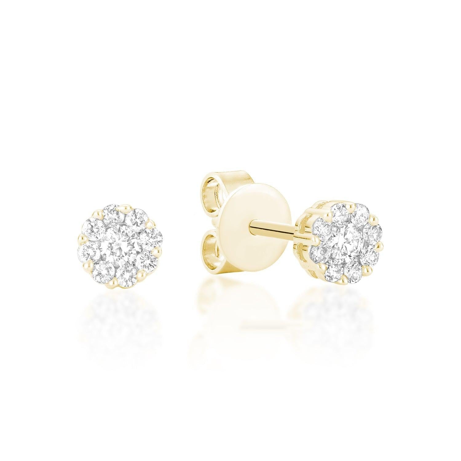 Cluster Diamond Stud Earrings-RNB Jewellery