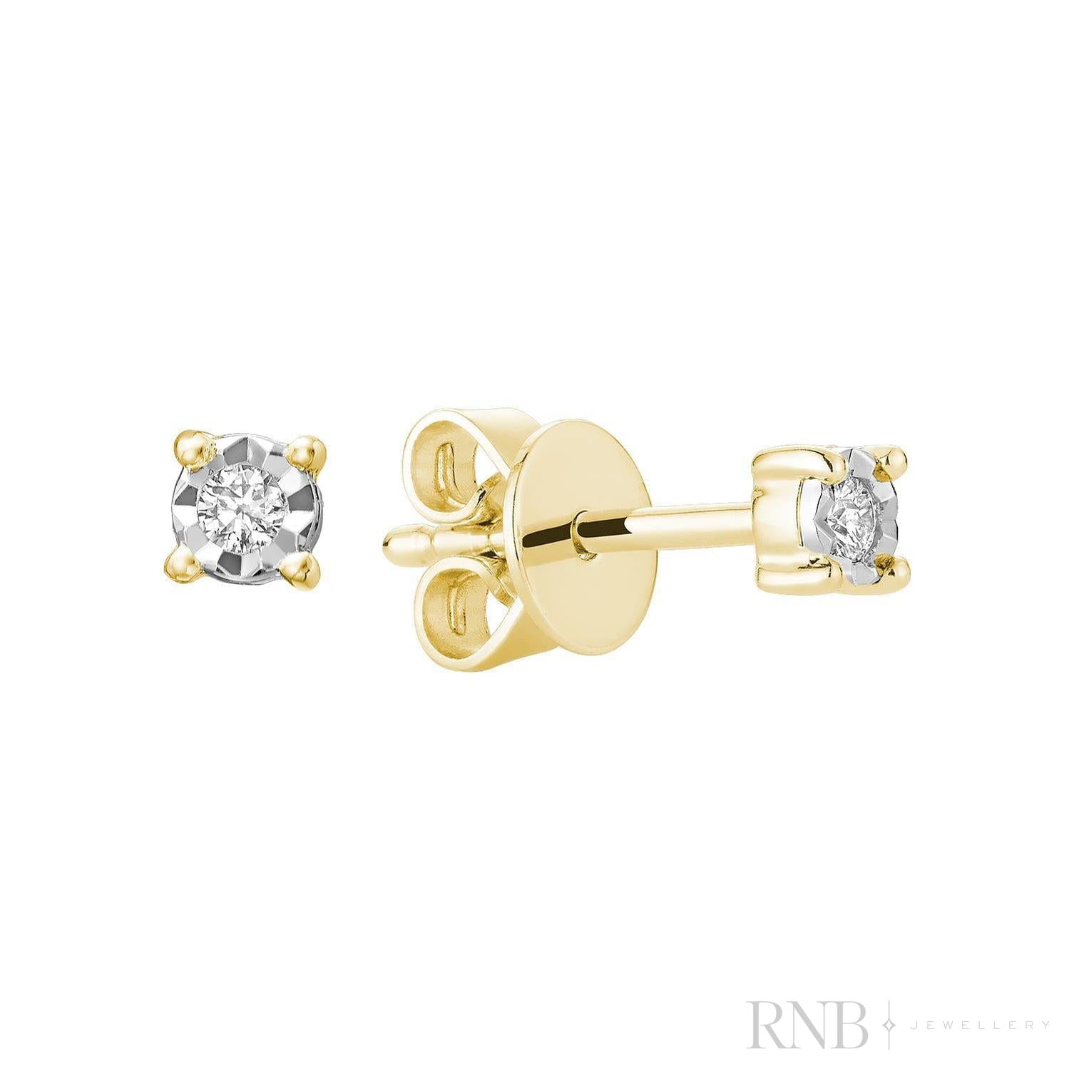 Illusion Diamond Stud Earrings-RNB Jewellery