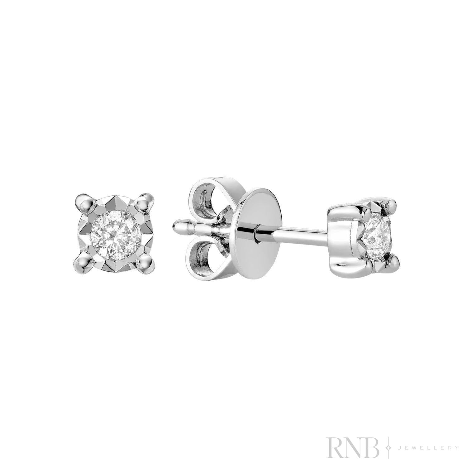 Illusion Diamond Stud Earrings-RNB Jewellery