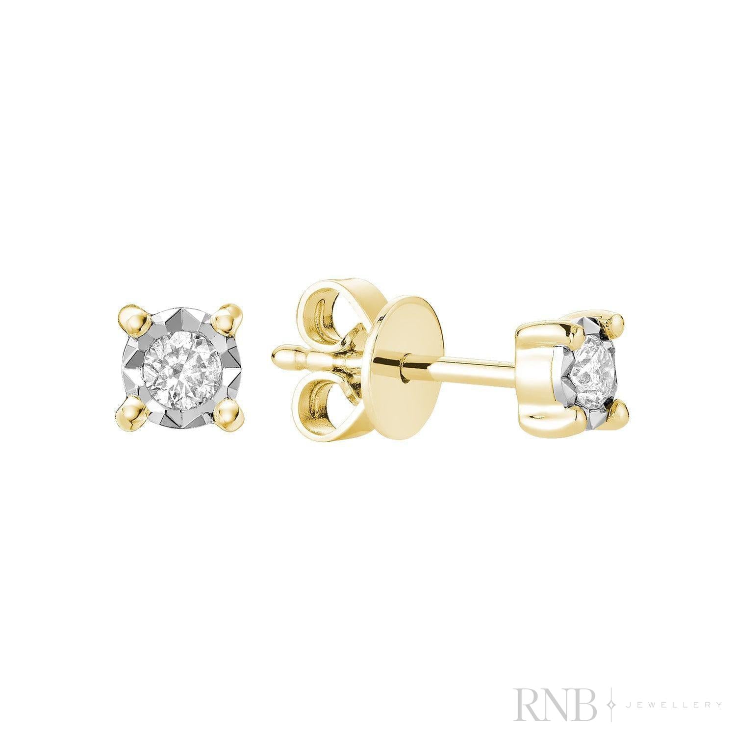 Illusion Diamond Stud Earrings-RNB Jewellery