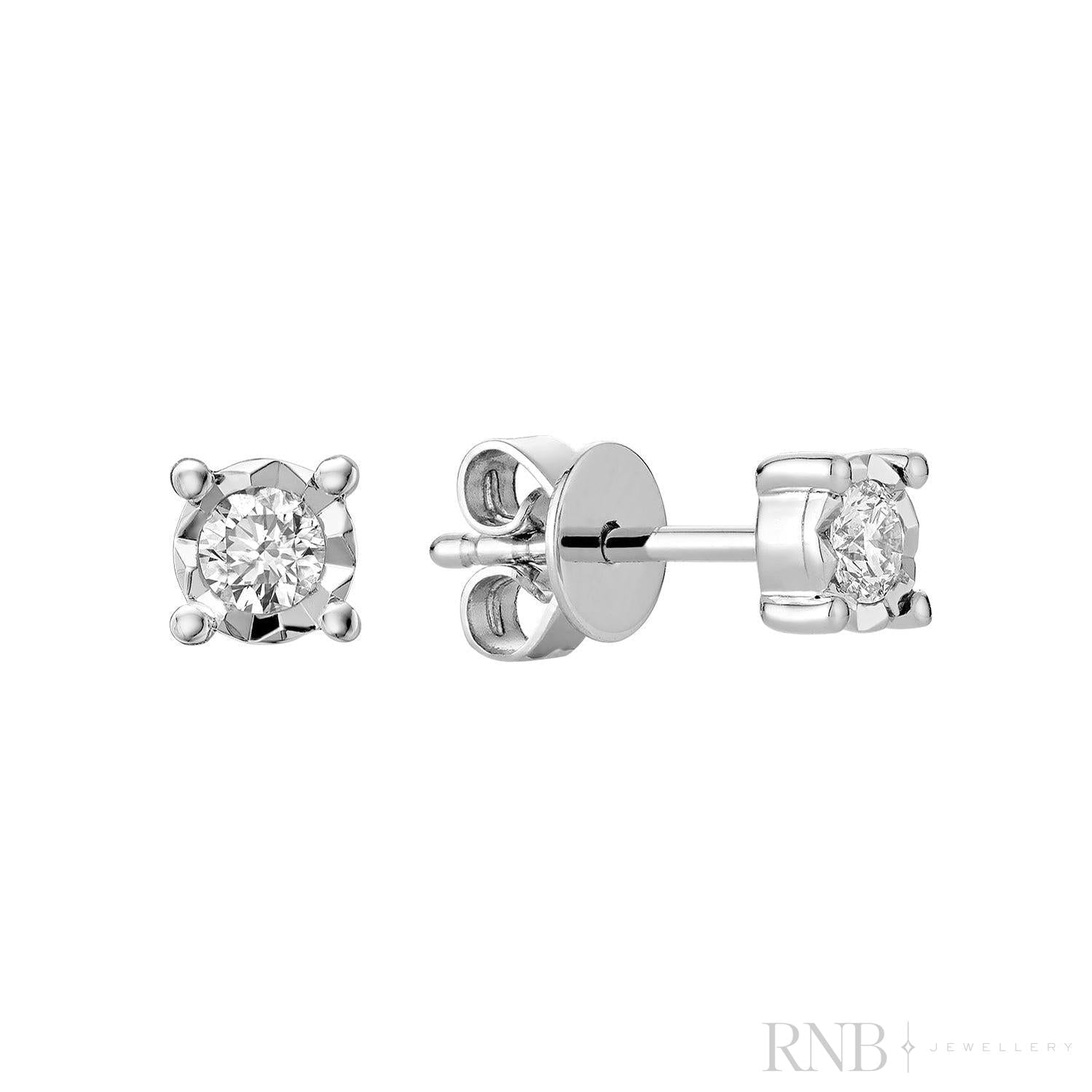 Illusion Diamond Stud Earrings-RNB Jewellery