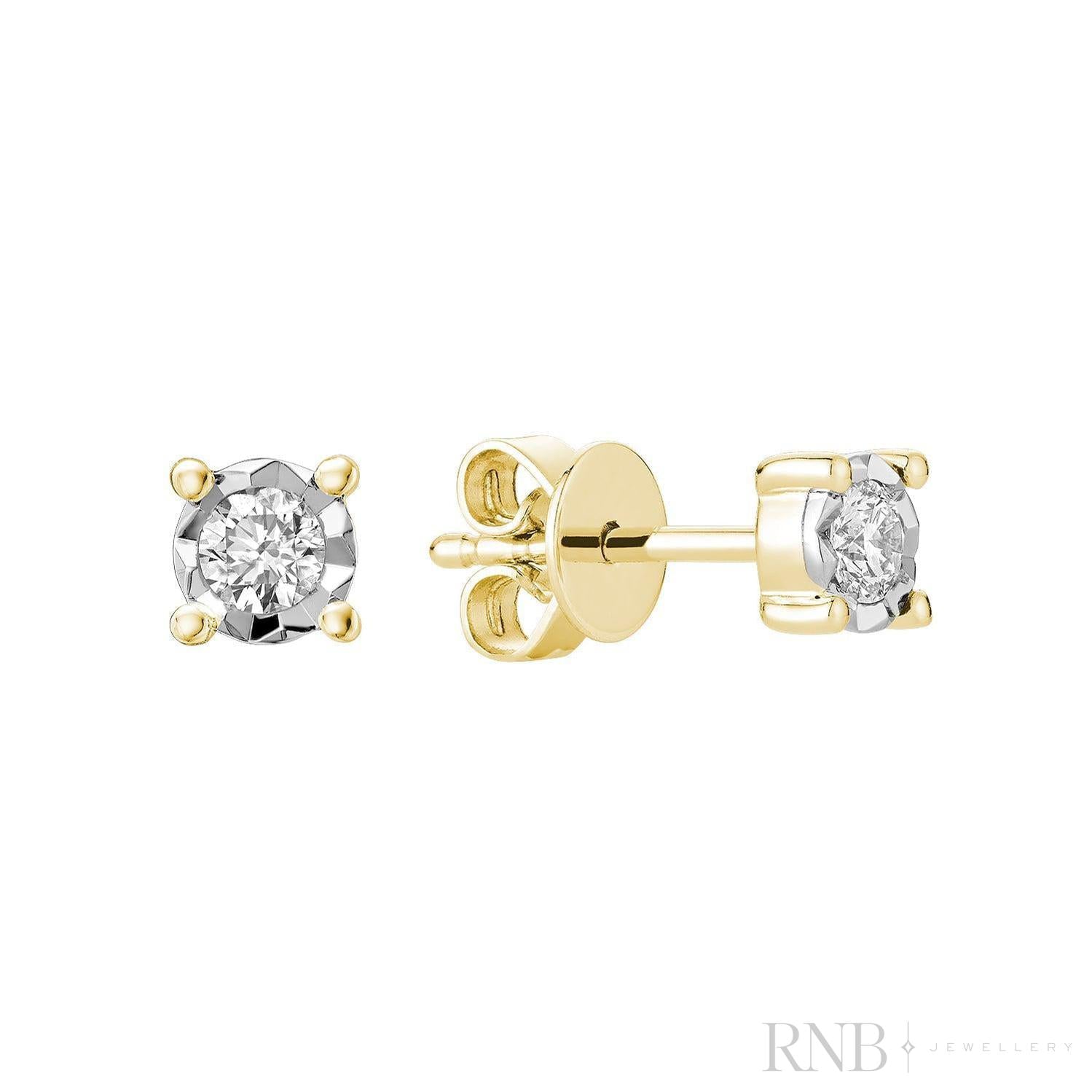 Illusion Diamond Stud Earrings-RNB Jewellery