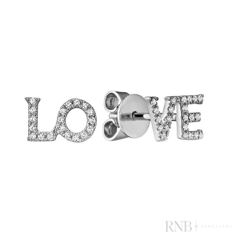 "LOVE" DIamond Stud Earrings-RNB Jewellery