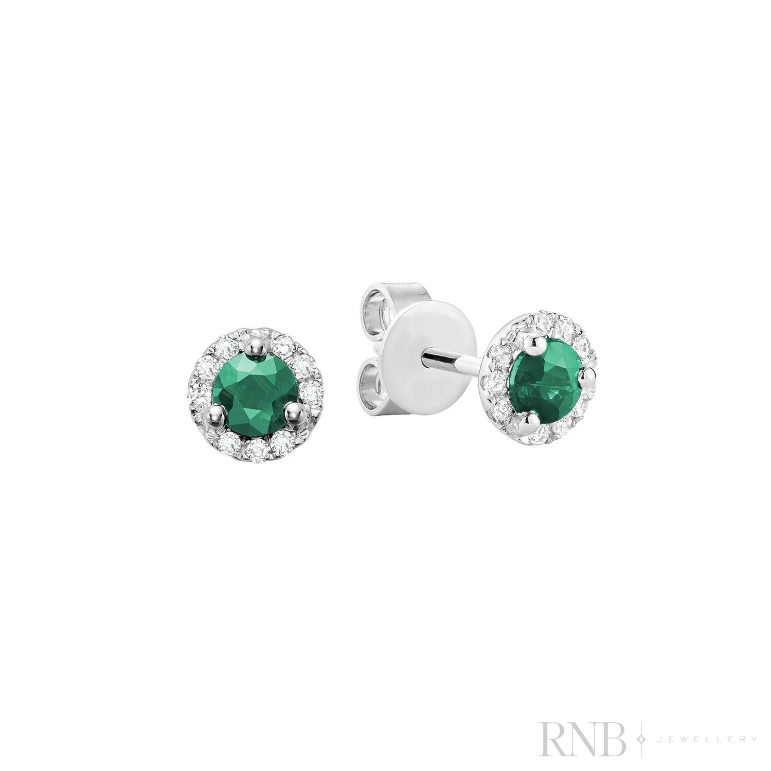 Precious Stone & Diamond Halo Stud Earrings-RNB Jewellery