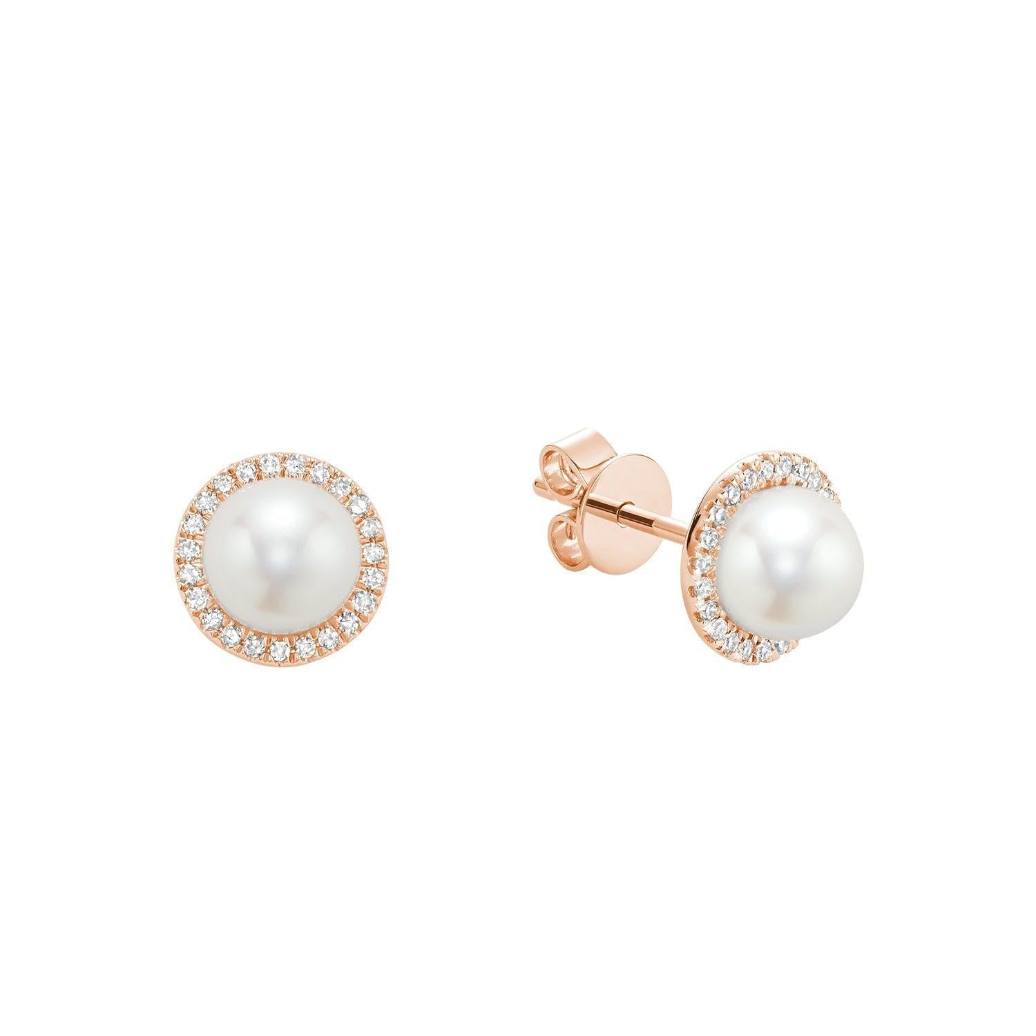 Pearl & Diamond Earrings-RNB Jewellery