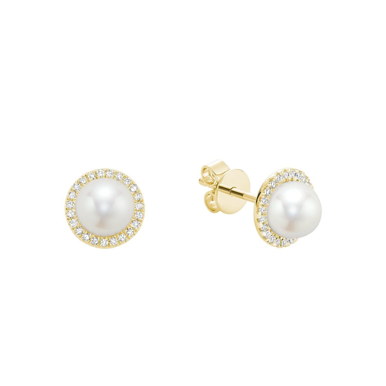 Pearl & Diamond Earrings-RNB Jewellery